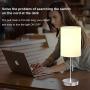 DEEPLITE Small Table Lamp, Bedside Lamp with USB Port, Simple Designed Modern Lamps for Bedrooms Living Room Office Nightstand Side/End Table, Brushed Nickel Metal Base, White Lampshade (Set of 2)