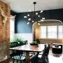 Weesalife Sputnik Chandeliers Antique 12-Lights Mid Century Pendant Lighting Matte Black Industrial Retro Adjustable Hanging Light Fixture for Living Room, Dining Room, Kitchen, Loft, Farmhouse