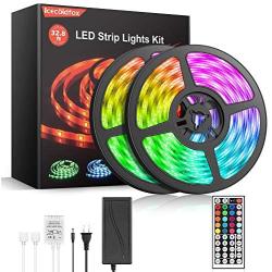 LED Strip Lights, 32.8ft RGB Color Changing LED Strip Lights for Bedroom, DIY Custom Settings Flexible LED Tape Lights with 44-Key Remote Controller, LED Strip Lights Kit for Home Decoration, Kitchen