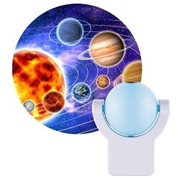 Projectables LED Space Night Light Projector, Dusk-to-Dawn Sensor, Auto On/Off, Projects Image Featuring Mercury, Venus, Earth, Mars, Saturn & Neptune on Ceiling, Wall, or Floor, Blue/Silver, 11282