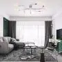 OYI Industrial Ceiling Light, Retro 8-Light Fixture Chandeliers Vintage Metal Semi Flush Mount Pendant Lamp with Painted Finish for Dining Room Kitche