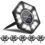 Rodicoco Solar Ground Lights 6 Packs, 12 LED Beads Solar Lights Outdoor, lamp Waterproof LED Solar Garden Lights Garden Lighting for Lawn,Pathway,Yard,Driveway,Step and Walkway