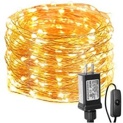 LE Fairy Lights with Switch, 66ft 200 LED, Plug in, Waterproof, Indoor Outdoor Decorative Copper String Light for Bedroom, Patio, Party, Wedding, Christmas, Holiday Décor and More