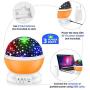 Snoky Moon Star Projector Night Light for Kids, 4 Led Bulbs 9 Light Color Changing 360°Rotating Lamp- Best Gifts