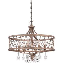 Minka Lavery 4406-581 West Liberty 1 Tier Dining Room Crystal Chandelier Pendant Lighting, 6 Light, 360 Watts, Olympus Gold