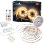 LED Strip Lights 32.8ft Warm White, WOBANE Dimmable Light Strip Kit with Remote and UL Listed Power Supply, 600 LEDs Supper Bright Tape Lights for Room, Kitchen, Bed, Under Cabinet, Wardrobe, 3000K