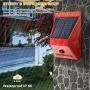 LINGSFIRE Solar Alarm, Solar Alarm Light with Motion Sensor, 129 Decibels Siren Sound Alert and 8 LEDs Flash Warning of Alarm Sensor Strobe Security Alarm System for Farm Home Outdoor Yard