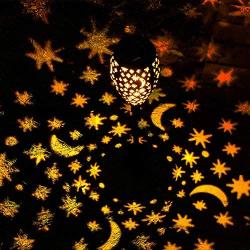 Walensee Solar Lights Outdoor (Blue 2 Pack), Garden Decoration and ornamen, Moon and Star Pattern, Metal Sun Powered Stake Decorative Landscape Lamp Waterproof Dusk to Dawn for Lawn, Yard, Walkway