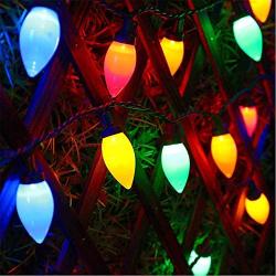 C9 Bulbs Christmas Lights - HAYATA 35 LED 22ft Strawberry String Light - Fairy Lighting for Outdoor, Indoor, Garden, Yard, Party, Home, Wreath, Garland, Christmas Tree Decorations (Multi Color)