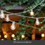 Brightech Ambience Pro - White, LED Globe Outdoor String Lights - Waterproof, 1W Vintage Edison Bulbs - 26 Ft Patio Lights Create Cafe Ambience in Your Backyard