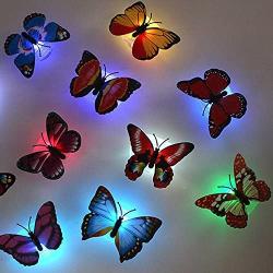 TAKSON LED Butterfly Decoration Night Light 3D Butterfly Sticker Wall Light for Garden,Backyard,Lawn,Party,Festive(12PCS)