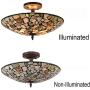Tiffany Ceiling Lamp, Artzone Handcrafted Ceiling Flush Mount Light, Tiffany Lamp Ceiling for Foyer, Living Room, Dining Room, Bedroom, Bathroom - 16'' Natural Stone Lampshade