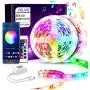 Volivo Bluetooth Led Strip Lights 50ft, Smart App Controlled Music Sync with Remote 5050 RGB Color Changing Led Lights for Bedroom, TV, Home