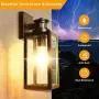 Motion Sensor Outdoor Wall Lantern, Dusk to Dawn Photocell Exterior Light Fixture Wall Mount,100% Aluminum, Clear Glass, Matte Black Wall Sconce for Porch Doorway Garage, E26 Socket, Motion Activated