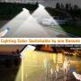 Solar Street Lights Outdoor Dusk to Dawn with Remote Control/Motion Sensor Uponun All in One Dual Color Switchable Waterproof IP65 Solar Flood Lights Outdoor for Parking Lot Pathway Garden Driveway