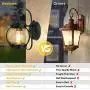 Dusk to Dawn Porch Light, Exterior Wall Sconces, Outdoor Light Fixtures Matte Black, Small Exterior Wall Lights with Seeded Glass, Waterproof Anti-Rust Wall Mount Lamp for Doorway Entryway, 2 Packs