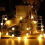 Globe String Lights for Bedroom, Christmas Lights, HuTools Crystal Crackle Ball Lights 10Ft 30 LED Warm White Battery Operated Fairy Hanging Lights Perfect for Indoor, Outdoor