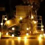 Globe String Lights for Bedroom, Christmas Lights, HuTools Crystal Crackle Ball Lights 10Ft 30 LED Warm White Battery Operated Fairy Hanging Lights Perfect for Indoor, Outdoor