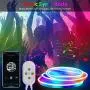Lamomo Smart WiFi RGB LED Light Strips, Color Changing 16.4ft Strip Lights Phone App Control Works with Alexa, Silicone IP23 Waterproof Rope Lights with Remote Music Sync for Bedroom Outdoor Party