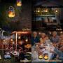 Ollivage Hanging Solar Lights, Dancing Flame Solar Lights Outdoor Hanging Lanterns, Solar Powered Torch Lights and USB Charging Solar Flame Landscape Lights for Garden Patio Deck Yard Path, 2 Pack