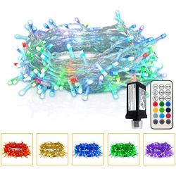 JMEXSUSS 12 Color Changing String Lights with Remote,75ft 192 LED Christmas Lights Outdoor Waterproof, 33 Modes Multicolor Twinkle Fairy Lights Plug in for Indoor Tree Xmas Pary Bedroom Wedding