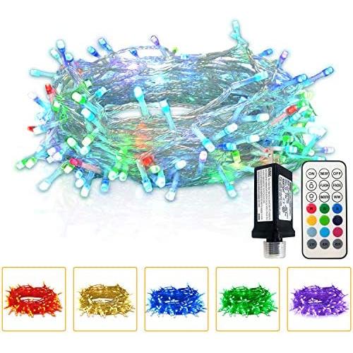 JMEXSUSS 12 Color Changing String Lights with Remote,75ft 192 LED Christmas Lights Outdoor Waterproof, 33 Modes Multicolor Twinkle Fairy Lights Plug in for Indoor Tree Xmas Pary Bedroom Wedding