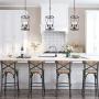 ISURAUL Industrial Chandeliers Foyer Pendant Light Hanging Fixture for Dining Room, Adjustable Height, Bronze Finish with Thin Metal Shade