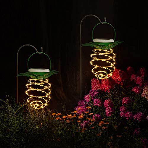 Solar Lights Hanging Outdoor,Solar Laterns Decorative Hanging,High-Brightness Waterproof 60 LED,Foldable Flexible,Decorate Garden,Courtyard,Pathway,Patio,forParty,Halloween,Christmas.2 Pack