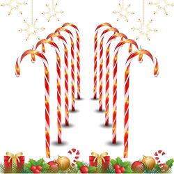 Candy Christmas Lights, Candy Cane Lights Outdoor Pathway, Pathway Markers, Christmas LED Yard Lawn Pathway Markers, Christmas Indoor and Outdoor Decoration Lights UL588 Certified,18ft Length (Orange)