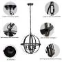 DLLT Industrial Pendant Lighting Fixture, Flexible Chandelier Hanging, Rustic 5 Light Flush Mount Ceiling Pendant Lamp for Kitchen, Dining Room, Living Room, Hallway, Bedroom, Entryway, E12 Base Gold