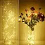 Fairy Lights Battery Operated LED String Lights with Remote 4 Pack 33FT 100 LED 8 Modes Waterproof Silver Wire Firefly Lights for Bedroom Christmas Party Weeding Garden Home Decoration (Warm White)