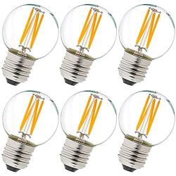 LiteHistory Dimmable E26 Edison Bulb G16.5 Light Bulb 6W Equal 60 watt Light Bulb AC120V Warm 2700K E26 Light Bulb for Pendant,Chandeliers,Vanity,Wall scones Edison Light Bulbs 60 Watt 600lm 6Pack