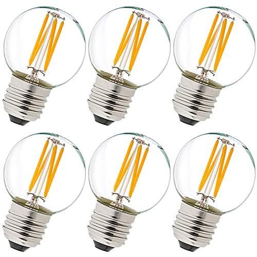 LiteHistory Dimmable E26 Edison Bulb G16.5 Light Bulb 6W Equal 60 watt Light Bulb AC120V Warm 2700K E26 Light Bulb for Pendant,Chandeliers,Vanity,Wall scones Edison Light Bulbs 60 Watt 600lm 6Pack