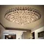 ONEKISS Crystal Chandelier Lights, Modern Raindrop Ceiling Light Fixture for Dining Room Bedroom Living Room, Luxury K9 Crystal Round Chrome Finish Pendant Chandelier Lighting 31'' (Silver)