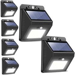 OHMU Solar Lights Outdoor,40 LED Solar Motion Sensor Lights Solar Security Lights IP 65 Waterproof Wireless Outdoor Lights,[6 Packs,500LM/3 Modes]