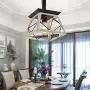 Q&S Farmhouse Rustic Hanging Pendant Light Fixtures,Vintage Chandelier,Industrial Light Fixture for Kitchen Island Dining Room Entryway Foyer,Oak White+ORB Finish,Adjustable
