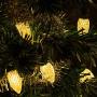 FUNPENY C9 Christmas String Lights, 50 LED 33ft Outdoor Fairy Lights Extendable Green Wire String Lights for Patio Xmas Tree Wedding Party Decoration, Warm White