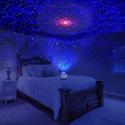 Star Light Show Projector, KisMee LED Nebula Projector with Red Galaxy Starry Projector Light Build-in Hi-Fi Stereo Music Speaker for Bedroom/Pary/Birthday Gifts/Home Theatre (White Color)