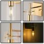 KRASTY Modern Metal Wall Sconce Hradwired Wall Light Fixtures Clear Glass Wall Sconces, Wall Lamp for Living Room Bedroom Bathroom Hallway (Brass)