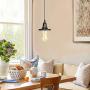 NAFEEZA On/Off Pull Chain Switch Pendant Light,Max 59 Inch Adjustable Hanging Swag Light,Industrial Ceiling Light Fixture for Kitchen Island Dining Room Farmhouse Garage Entryway Foyer Table,Black