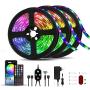 50ft Led Strip Lights Music Sync Color Changing, APP Phone Controlled with Bluetooth Remote, RGB SMD 5050 Led Lights for Bedroom Kitchen Home Party Decoration