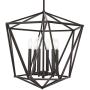 VINLUZ Industrial Chandeliers 6 Light Dining Room Lighting Fixtures Hanging Oil Rubbed Bronze Modern Lantern Pendant Light, Farmhouse Lighting Ceiling for Kitchen Island Entryway Foyer