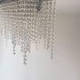 TFCFL Modern Crystal Rectangular Chandelier LED Tassels Linear Ceiling Light Fixture for Dining Room Kitchen Island Bedroom, Waterfall Crystal Chandelier, 32'' x 8'' x 16''
