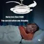 Retractable Ceiling Fan Light with Bluetooth Speaker 3-Color Light Adjustment Ceiling Fan with Remote Invisible Blade Bluetooth Chandelier Fan Light Silent Motor for Bedroom Living Room (42 Inch)