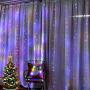 YZIXNUY String Lights, 360 LED Curtain Light, 11.8Ftx9.8Ft, 8 Mode with Remote, Fairy Lights for Christmas Decorations, Bedroom, Wedding, Party, Home, Garden (Rainbow)