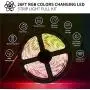 OneBridge Led Strip Lights 32.8ft 10m with 44 Keys IR Remote and 12V Power Supply Flexible Color Changing 5050 RGB 300 LEDs Light Strips Kit for Home, Bedroom, Kitchen,DIY Decoration