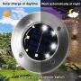 Solar Ground Lights, Upgraded Outdoor Garden Waterproof Bright in-Ground Lights for Lawn Pathway Yard Driveway, producing More Light with 8 Led Warm White Lights