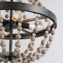 Farmhouse Chandelier, Bead Light Fixture, Bohemian Chandelier for Dining Room, Entryway, 25.4'' H x 16.1'' W