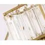 Healer 25 inch Crystal Chandelier Hanging Lighting Fixtures Semi Flush Mount Gold Finish, Modern Luxury Ceiling Lights with 6 E14 Base for Dining / Living Room Bedroom
