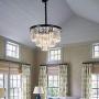 MEEROSEE Crystal Chandeliers Modern Chandelier Island Lighting 8 Lights Raindrop Pendant Ceiling Light Fixture 3-Tier for Dining Room Living Room Kitchen Bedroom D19.7'' Clear Crystal